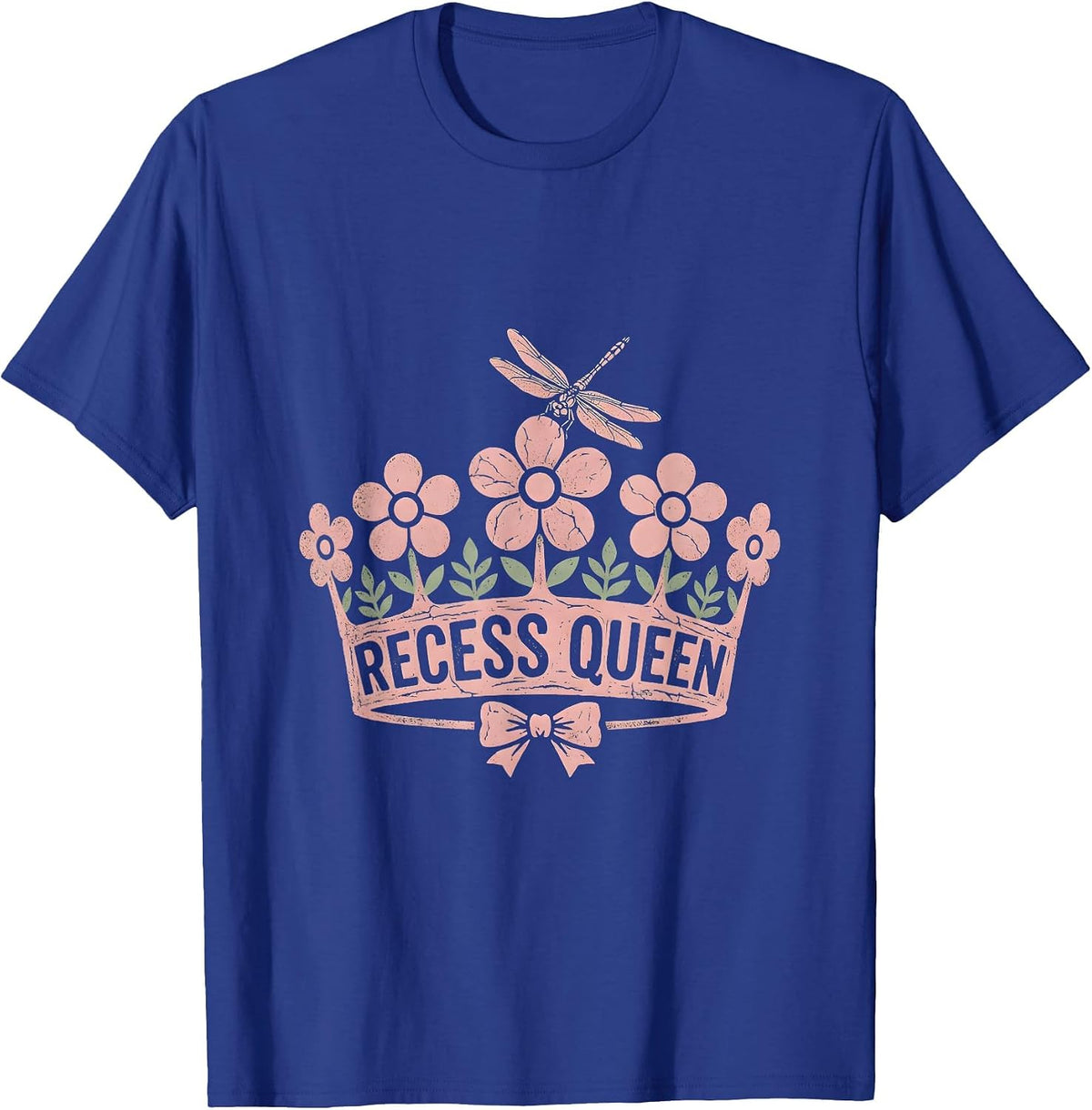 Recess Queen 4th Grade School Design T-Shirt - Royal Blue