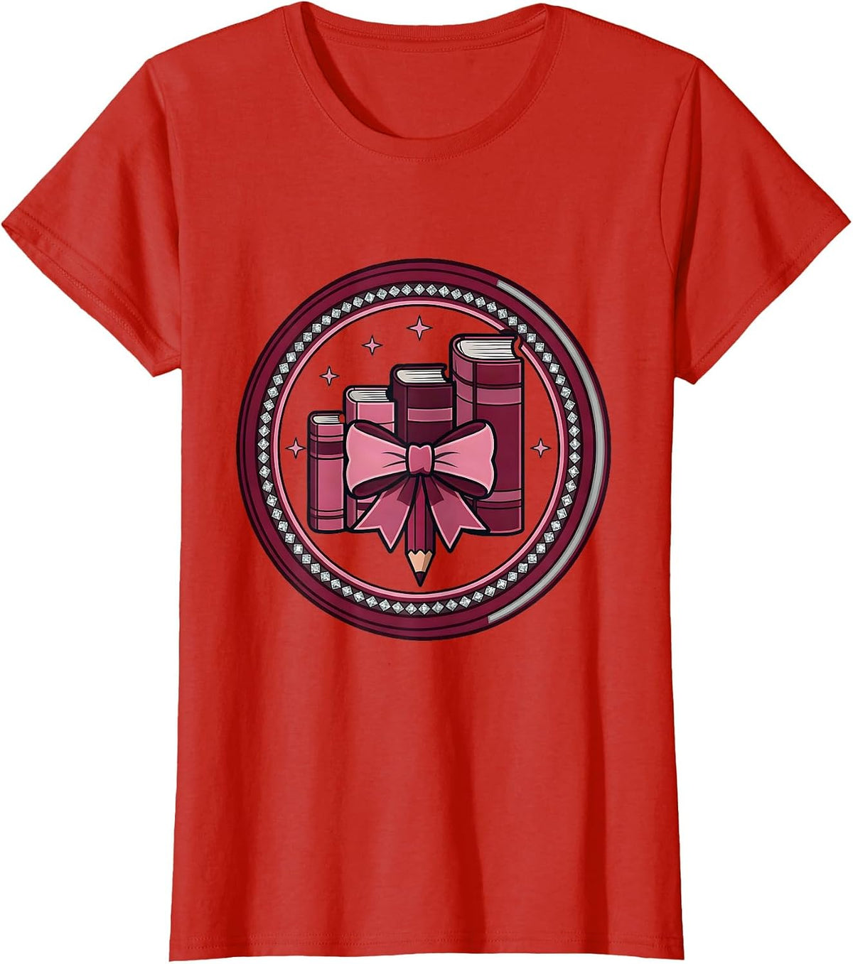 Sealed Badge Coquette Bow Back to School Grade Identity T-Shirt - Red