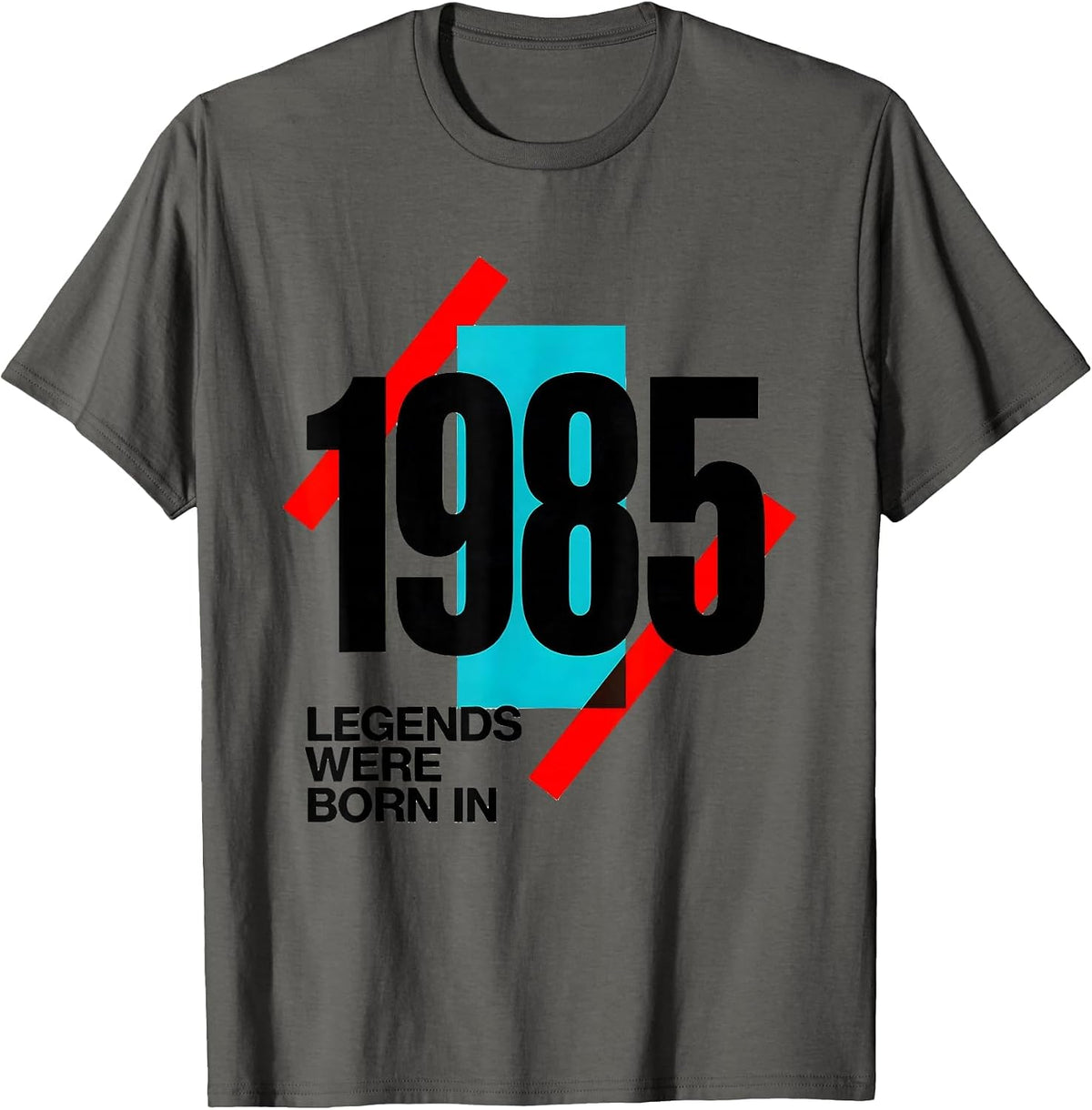 Men's Legends Were Born In 1985 Vintage Legends Birthday Gift T-Shirt - Asphalt Grey