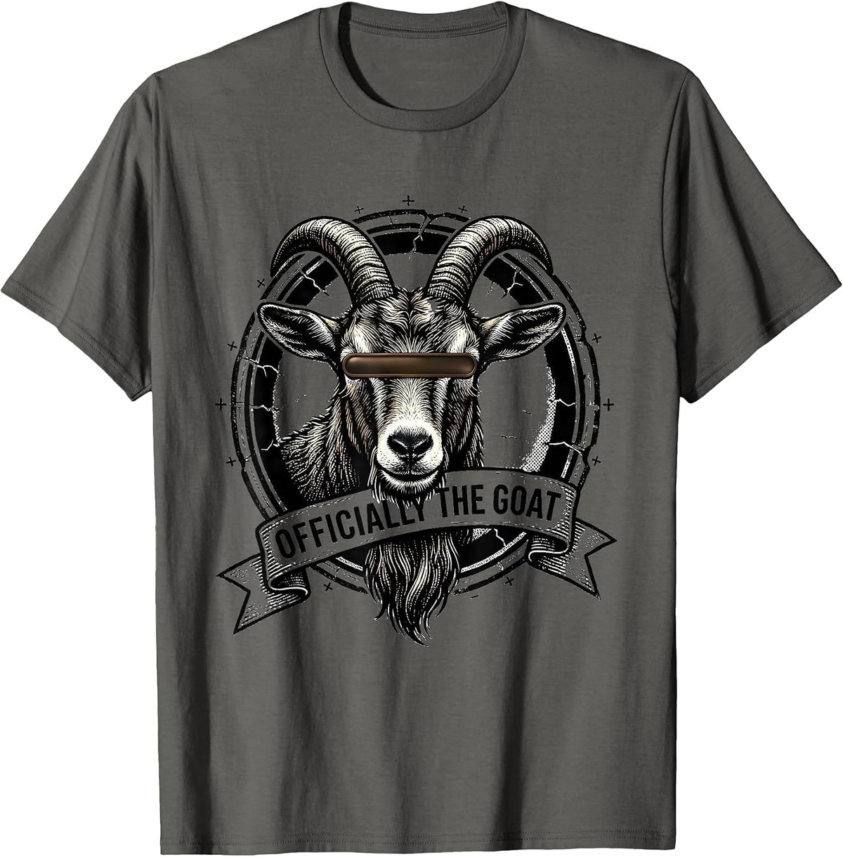 Officially The Goat Funny Goat Humor Animal Lover Novelty T-Shirt - Asphalt Grey