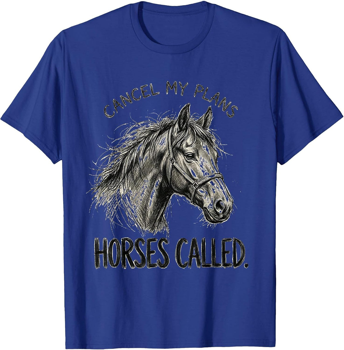 Cancel My Plans Horses Called Funny Horse Lover Gift T-Shirt - Royal Blue