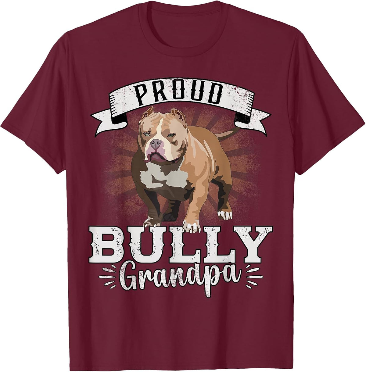 American Bully XL Dad Harness Accessories Bully Pitbull T-Shirt - Burgundy