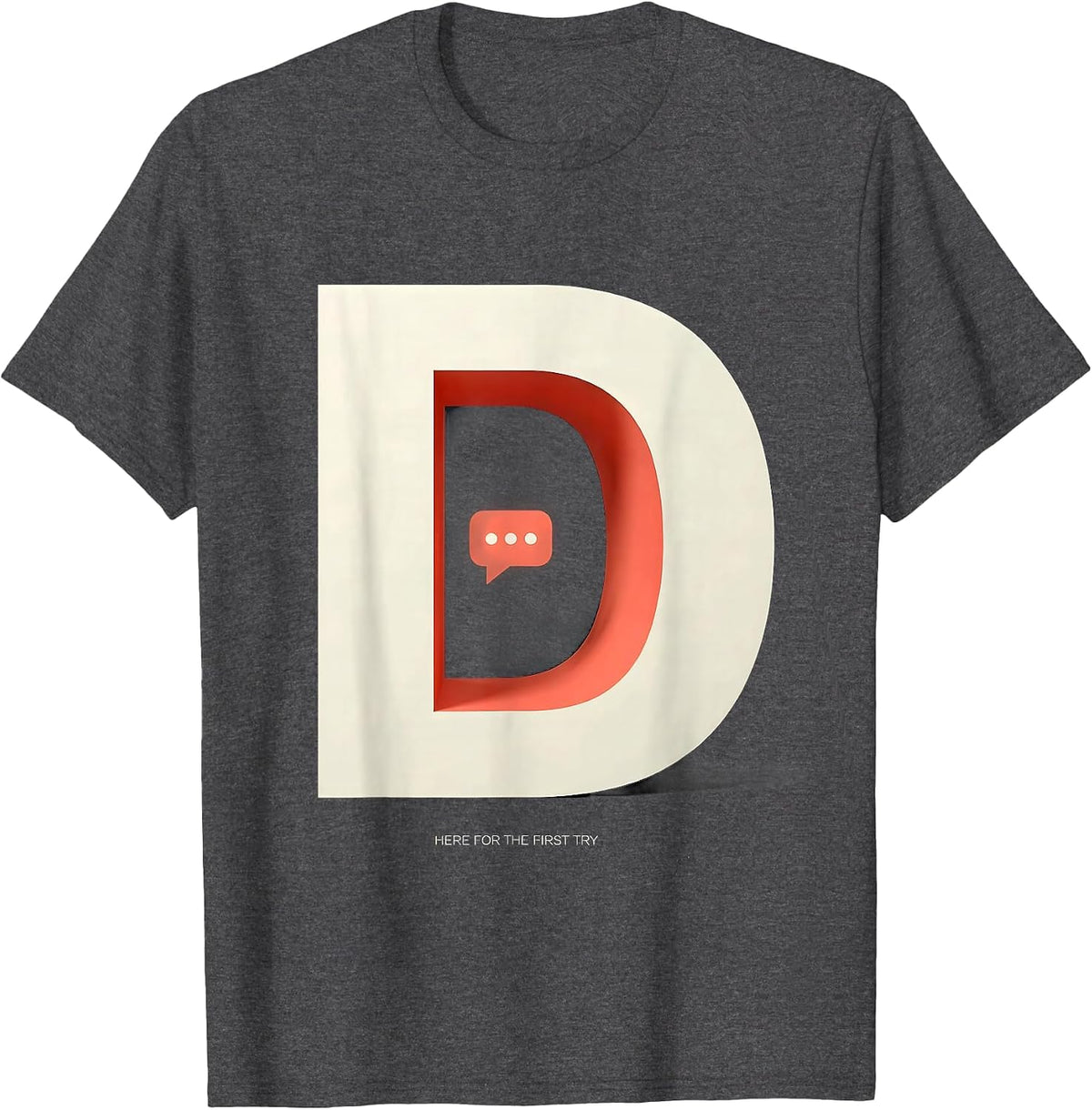 Here For The First Try Cheerful Speech Language Pathologist T-Shirt - Dark Heather Grey
