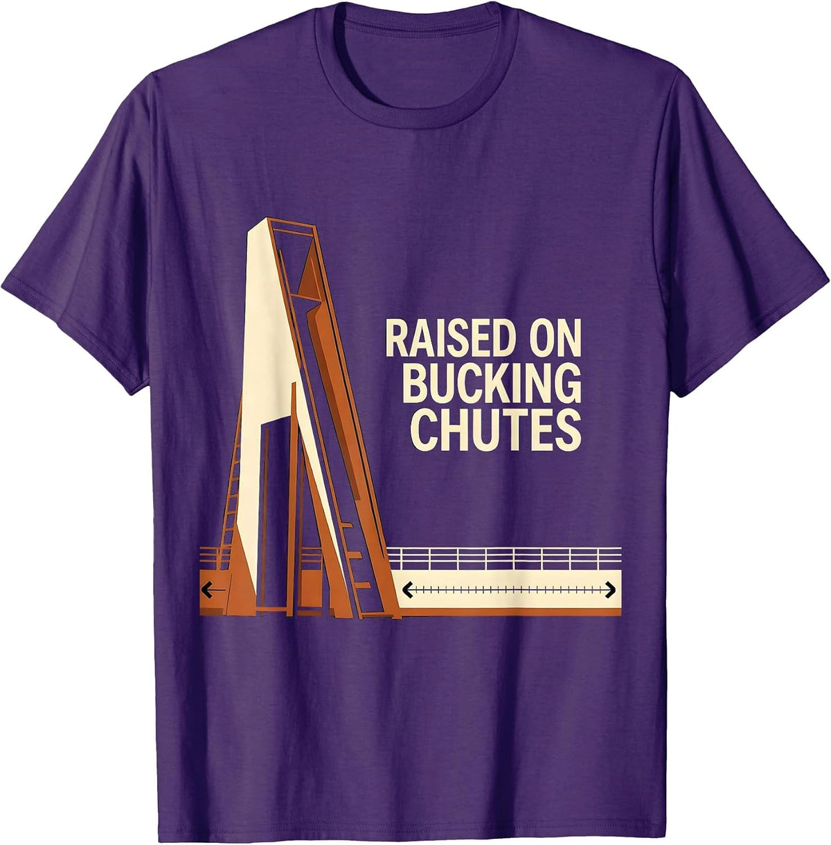 Men's Raised On Bucking Chutes Western Cowboy Rodeo Heritage Pride T-Shirt - Purple