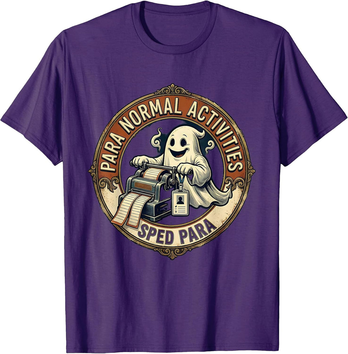 Para Normal Activities SPED Para Ghost Vintage Halloween T-Shirt - Purple