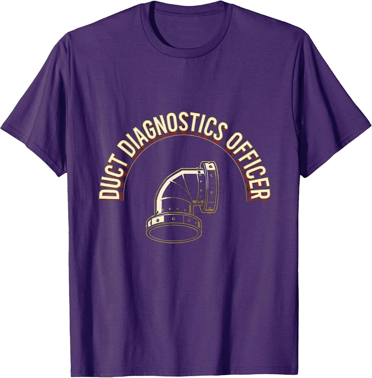 Duct Diagnostics Officer Funny HVAC Tech HVAC Dad Workplace T-Shirt - Purple
