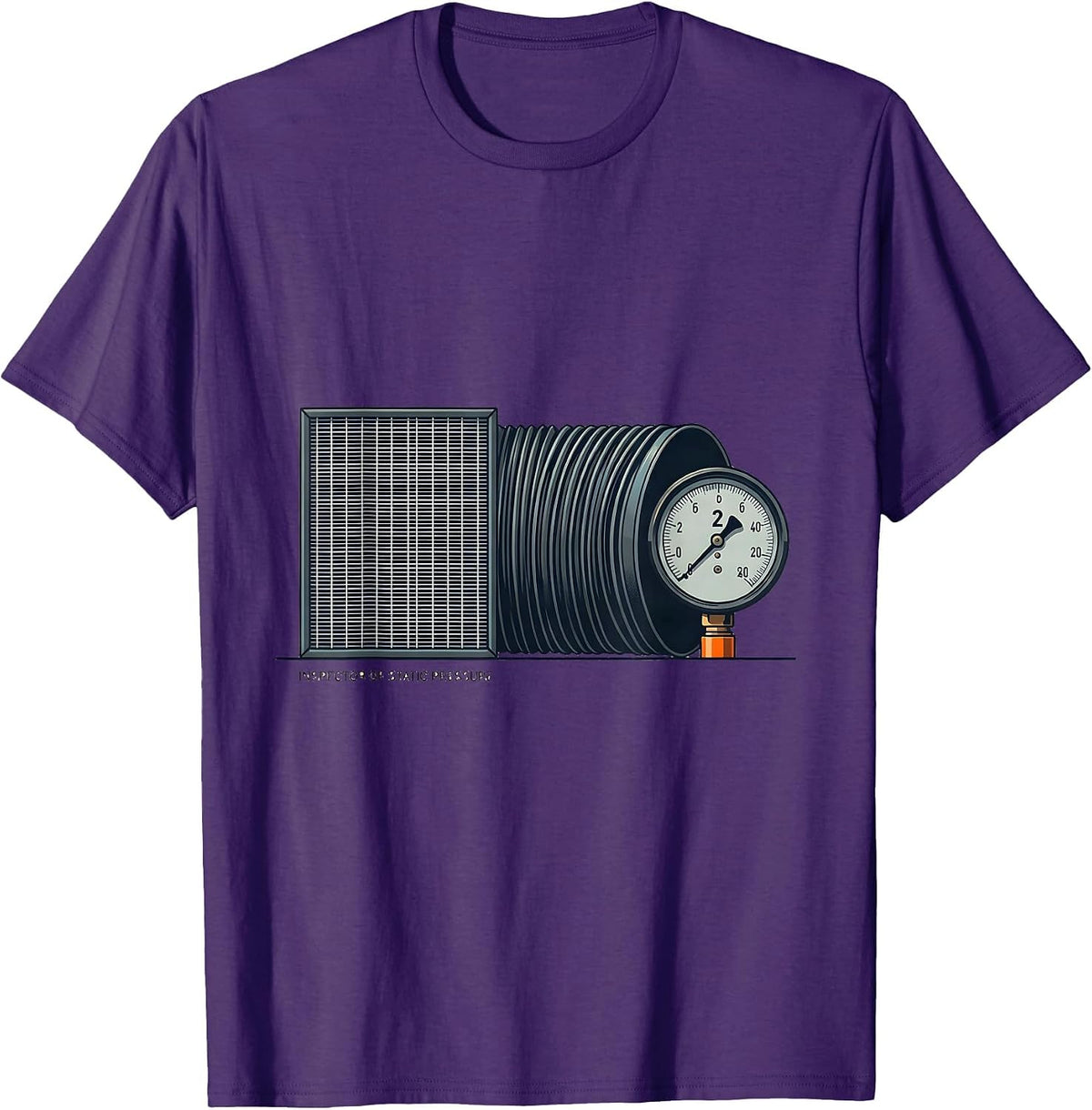 Men's Inspector Of Static Pressure Funny HVAC Technician Trade T-Shirt - Purple