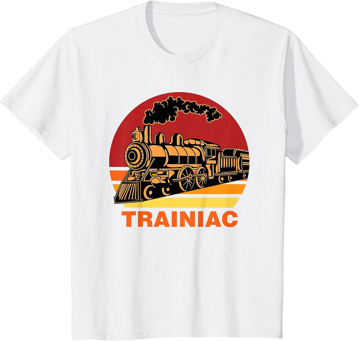 Trainiac Funny Train Lover Cute Model Railroad Conductor T-Shirt - White