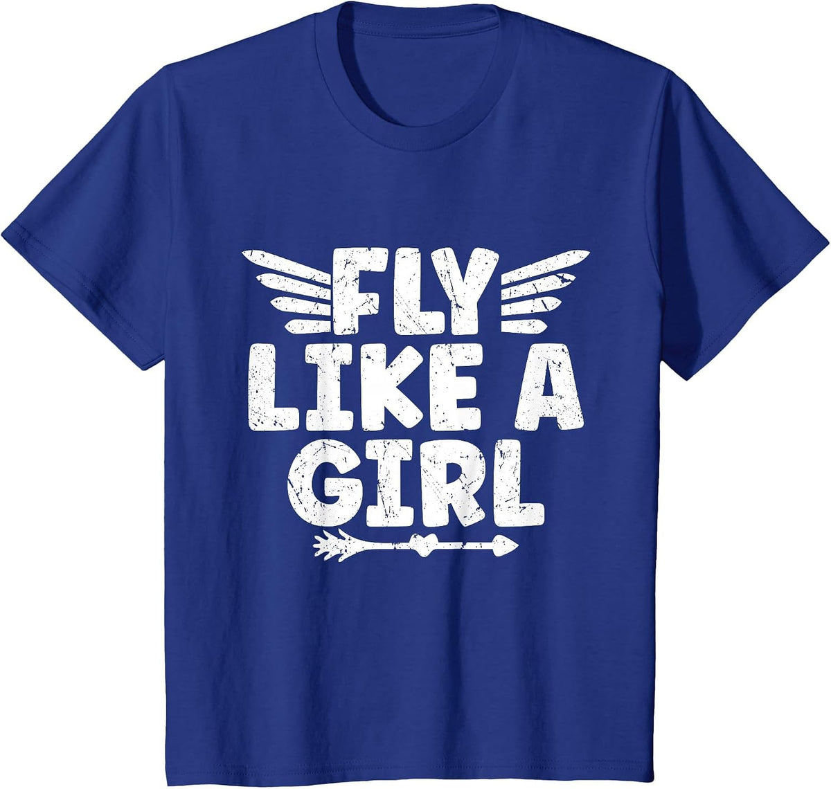 Fly Like A Girl Pilot Aircraft Airline T-Shirt - Royal Blue