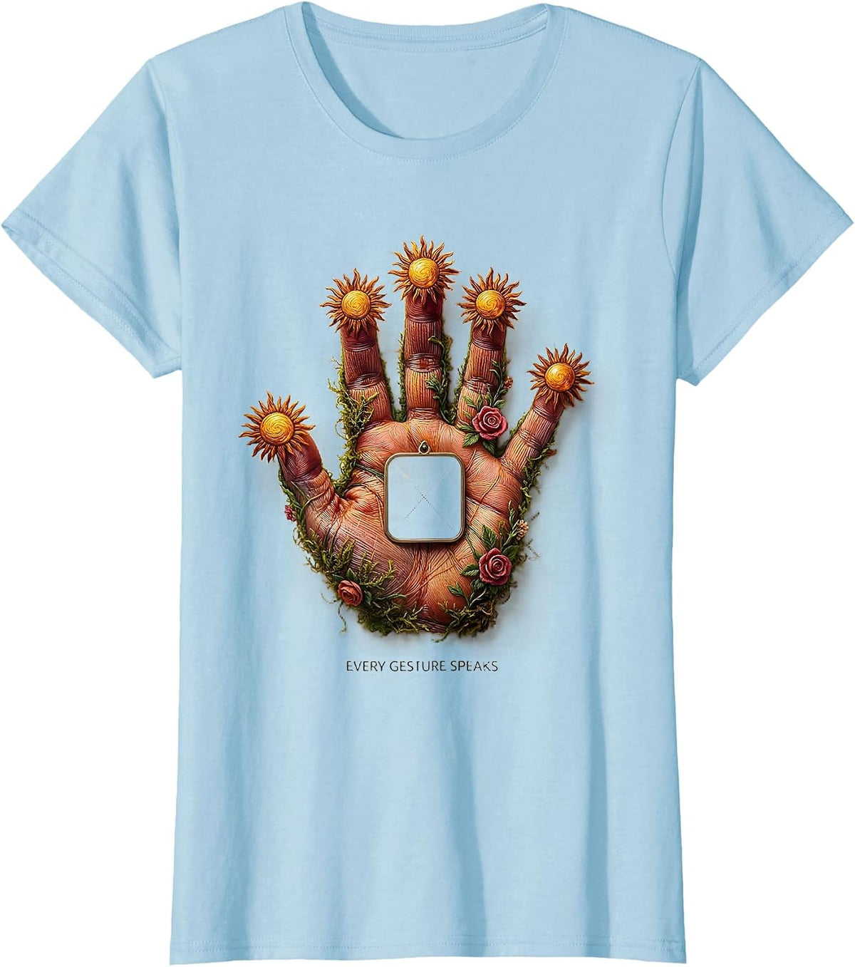 Women's Every Gesture Speaks Cute Speech Language Pathologist SLP T-Shirt - Baby Blue