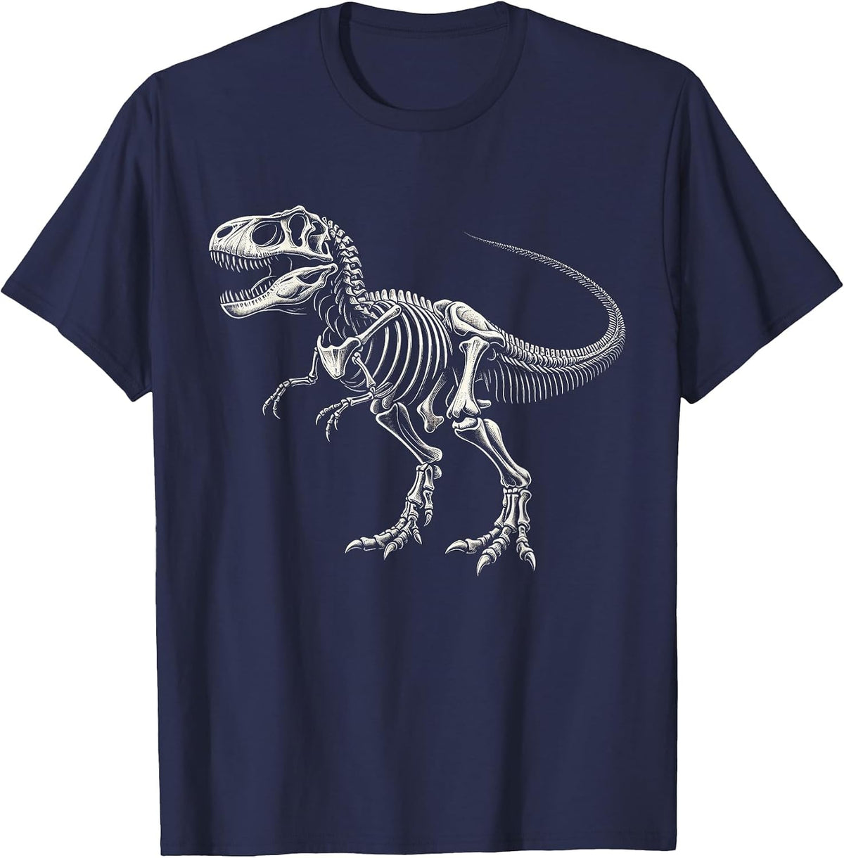 T-Rex Skeleton Dinosaur Bone Paleontologist Fossil Dino T-Shirt - Navy Blue