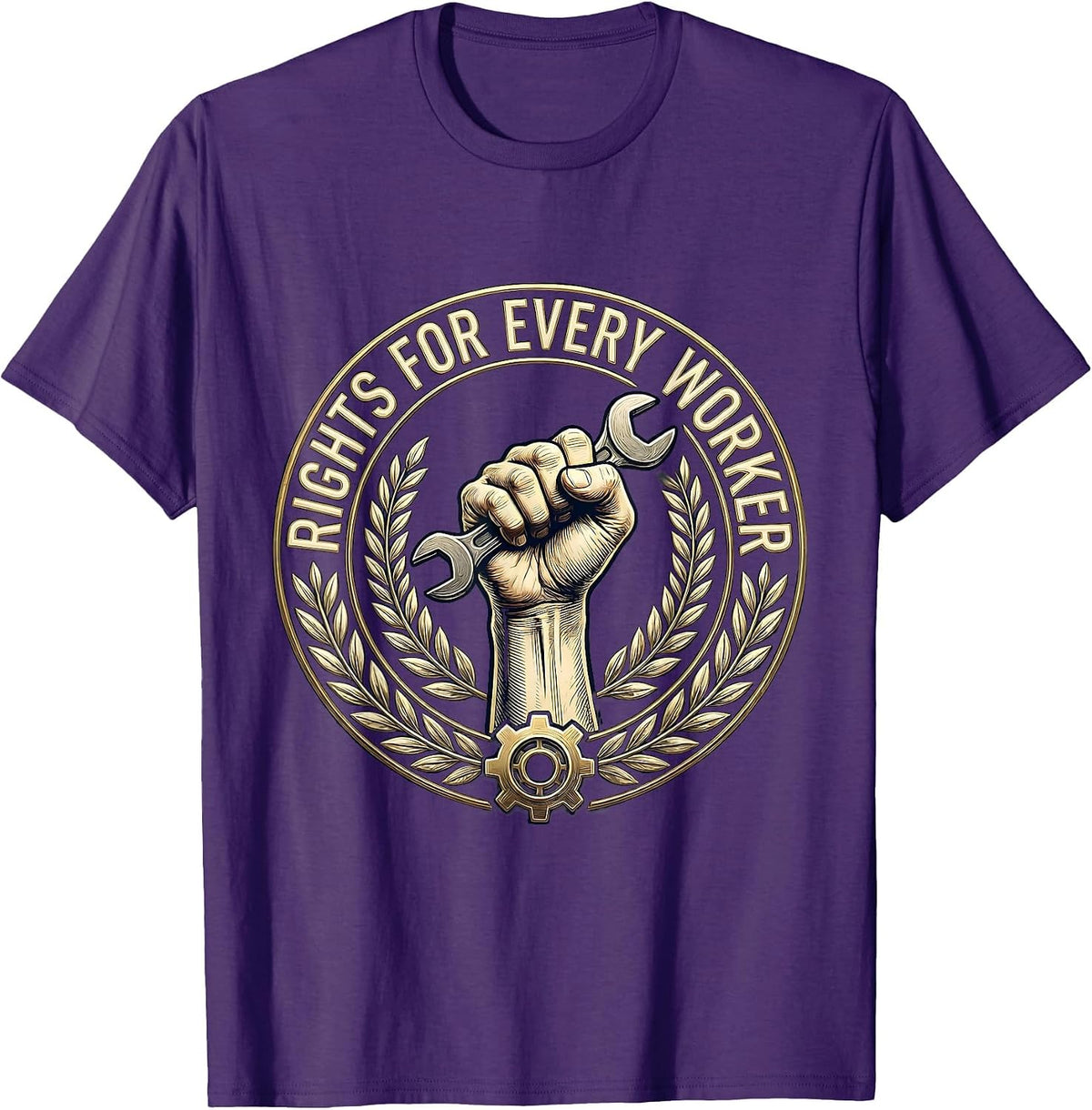 Men's Equal Rights Every Worker Labor Day Design T-Shirt - Purple