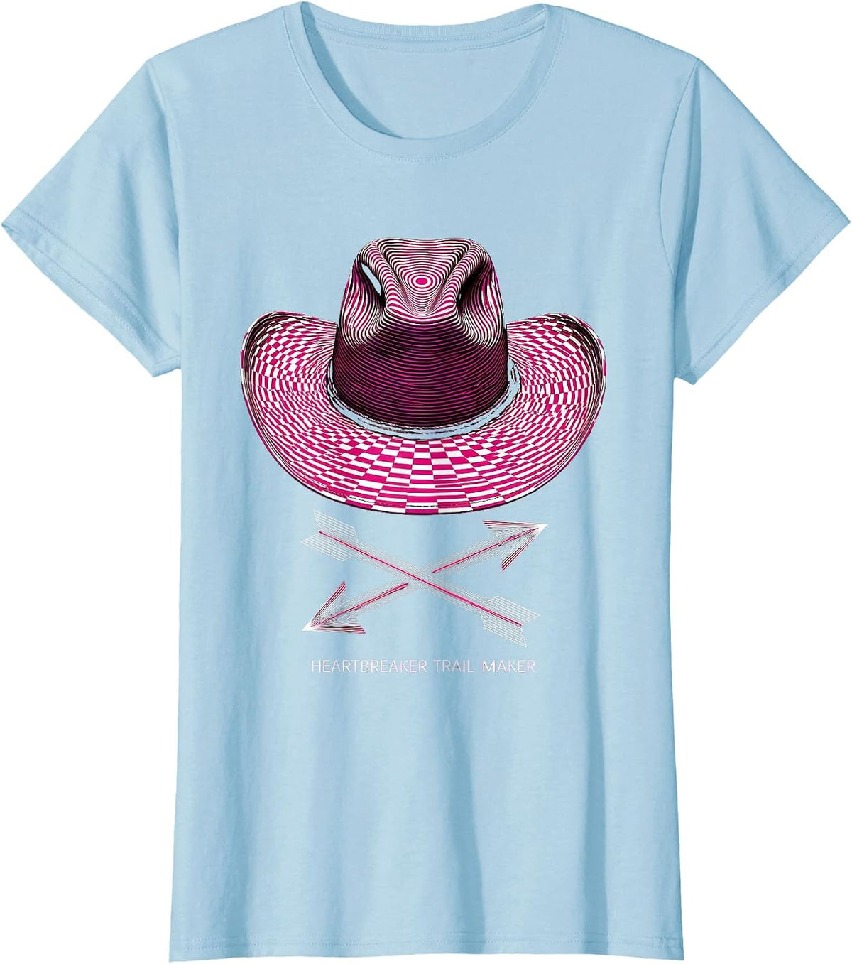 Heartbreaker Trail Maker Cowboy Design T-Shirt - Baby Blue