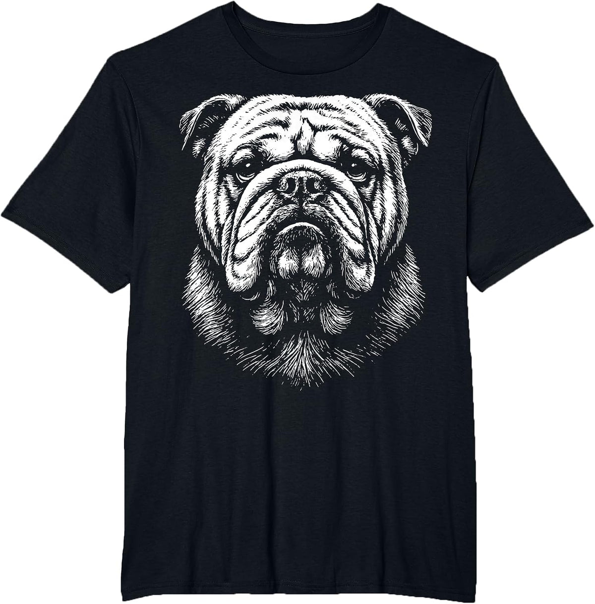 Bulldog Illustration T-Shirt - Black