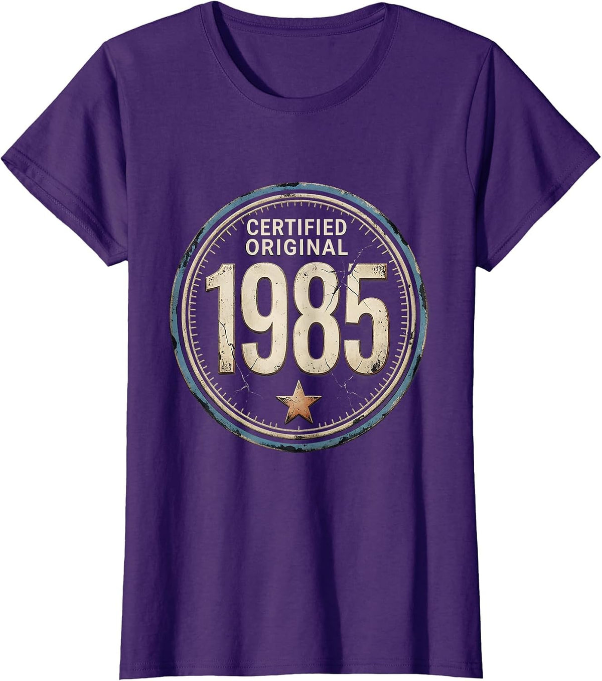 Women's Certified Original 1985 Vintage Stamp 41st Birthday Gift Men T-Shirt - Purple