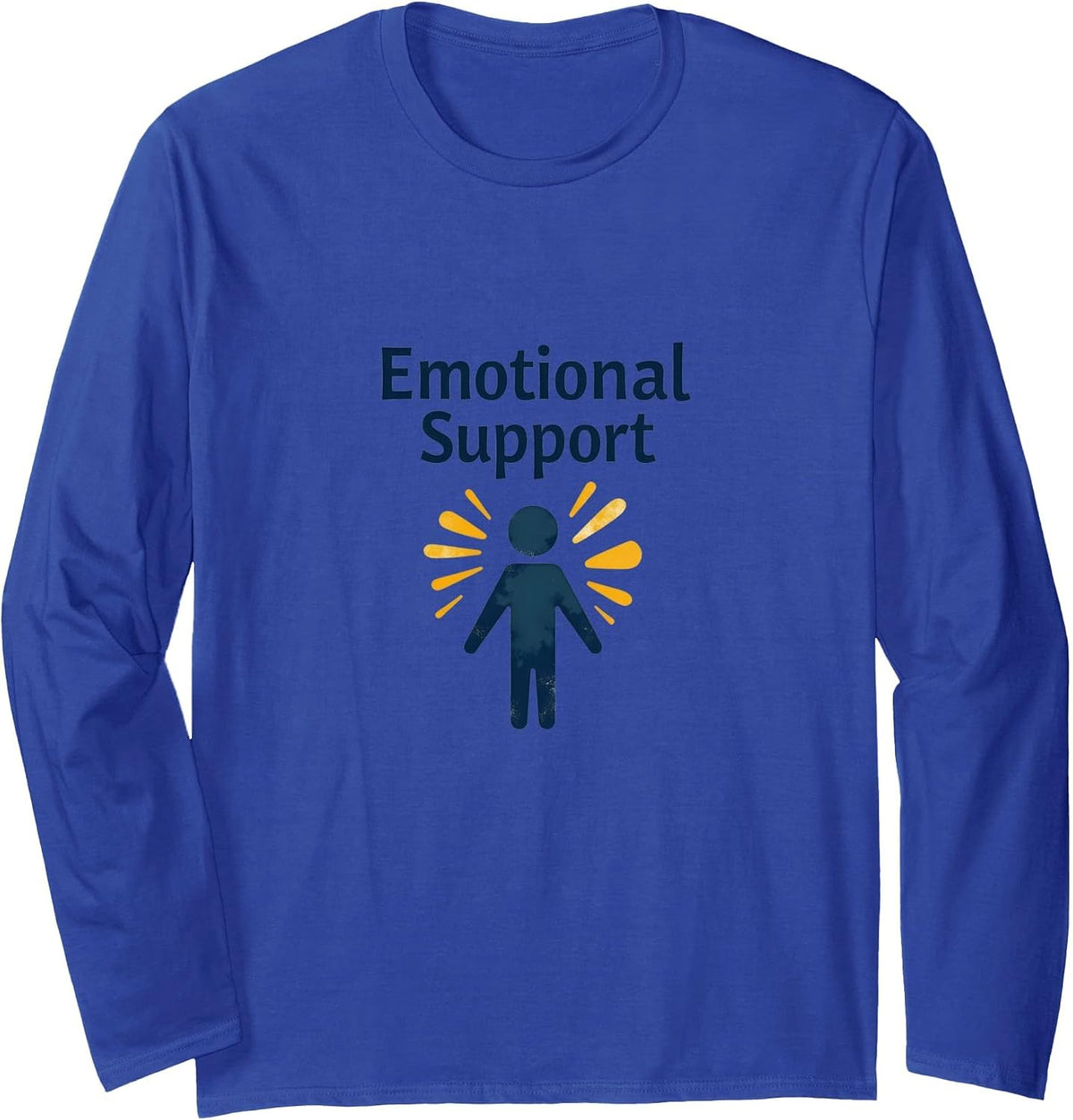 Emotional Support Icon Mental Health Wellness Long Sleeve T-Shirt - Adult Unisex Royal Blue