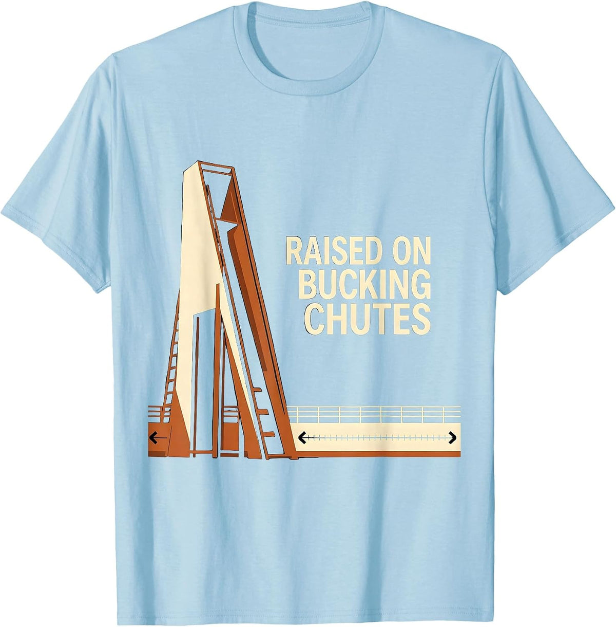 Men's Raised On Bucking Chutes Western Cowboy Rodeo Heritage Pride T-Shirt - Baby Blue