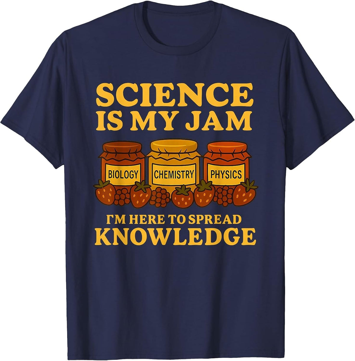 Science is My Jam Funny Teacher Back to School Student T-Shirt - Navy Blue