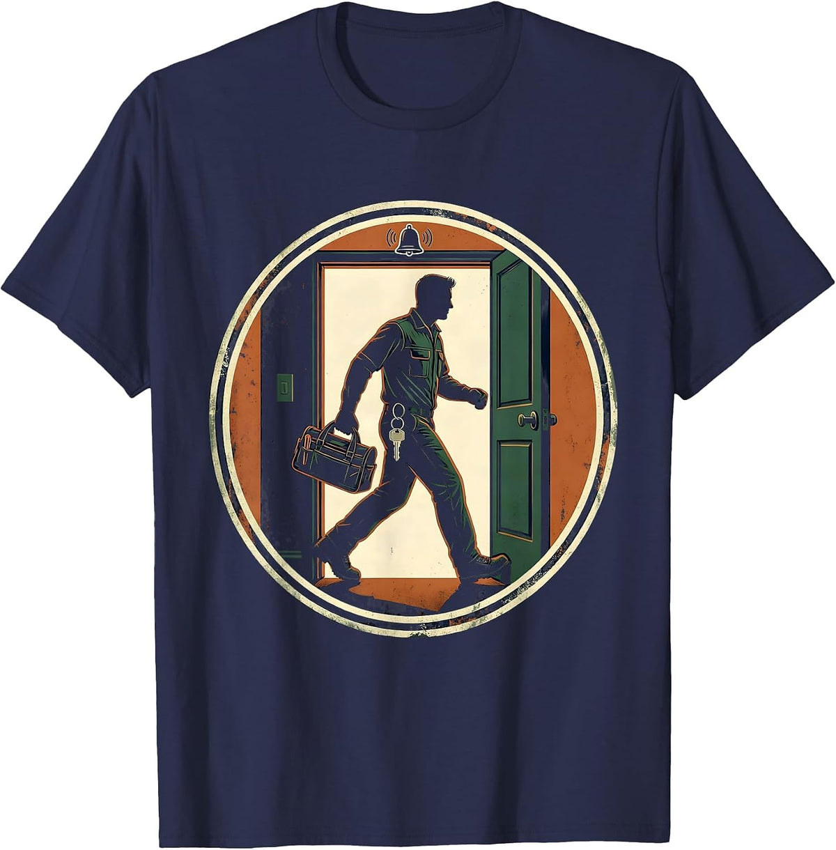 Maintenance Technician Vintage Work Badge Gift T-Shirt - Navy Blue