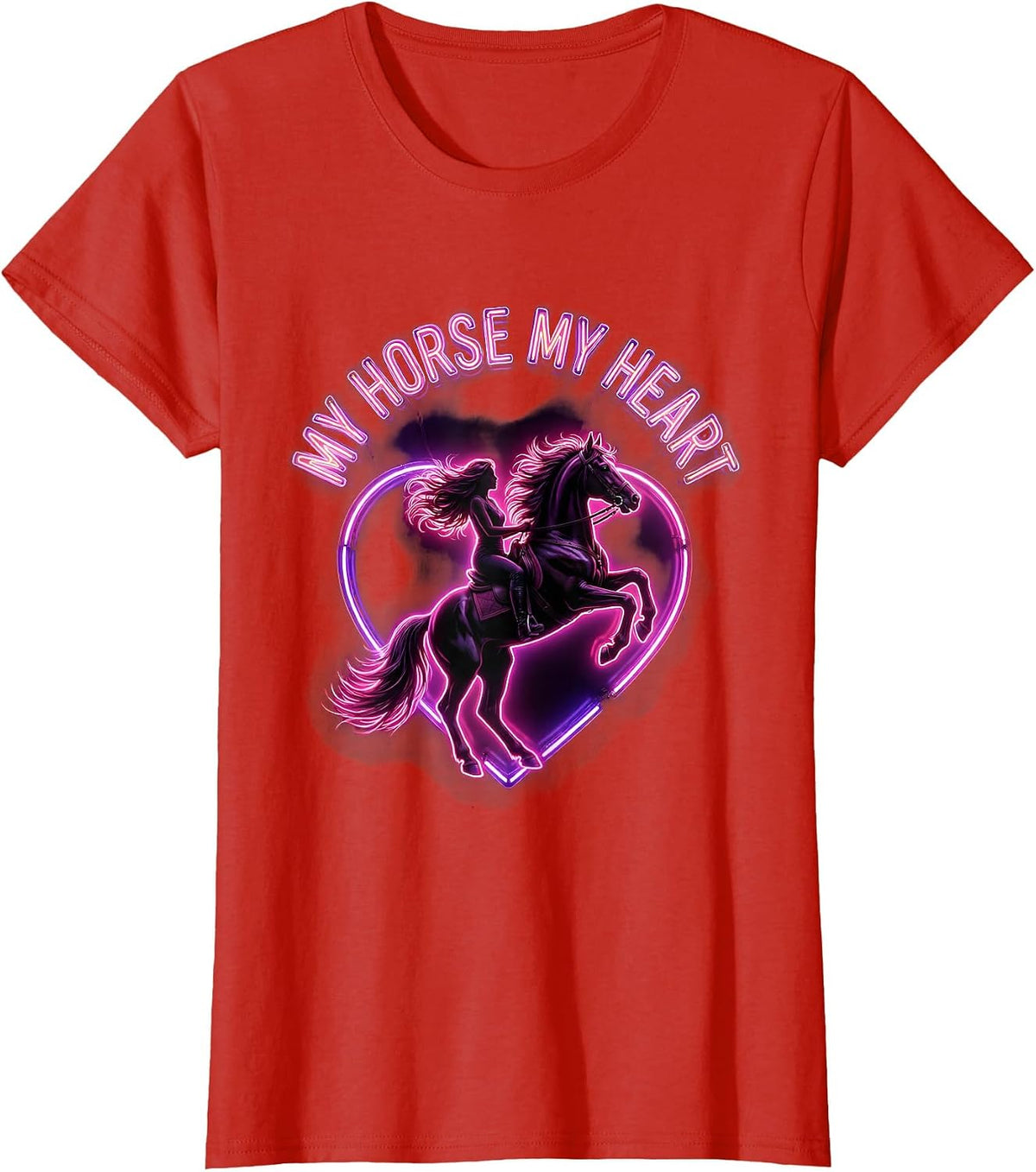 My Horse My Heart Horse Lover Design T-Shirt - Red
