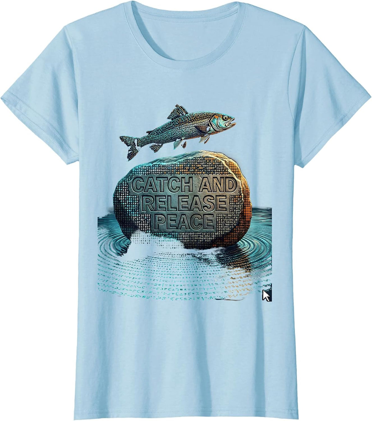 Catch and Release Peace Fishing Design T-Shirt - Baby Blue