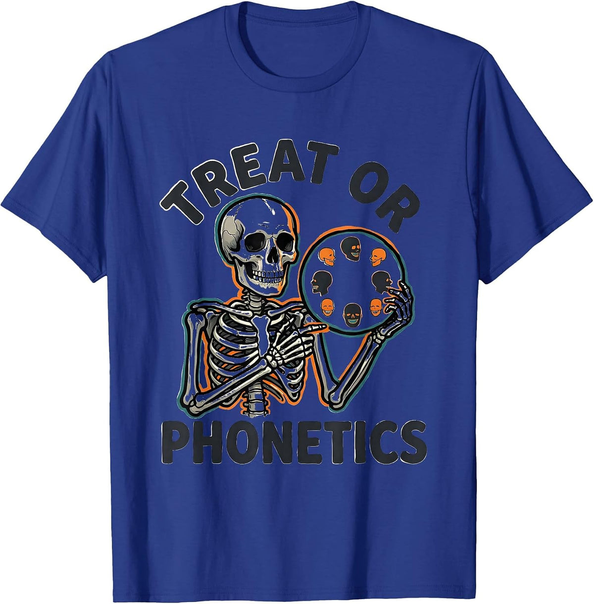 Treat Or Phonetics Funny Halloween Speech Therapy SLP T-Shirt - Royal Blue