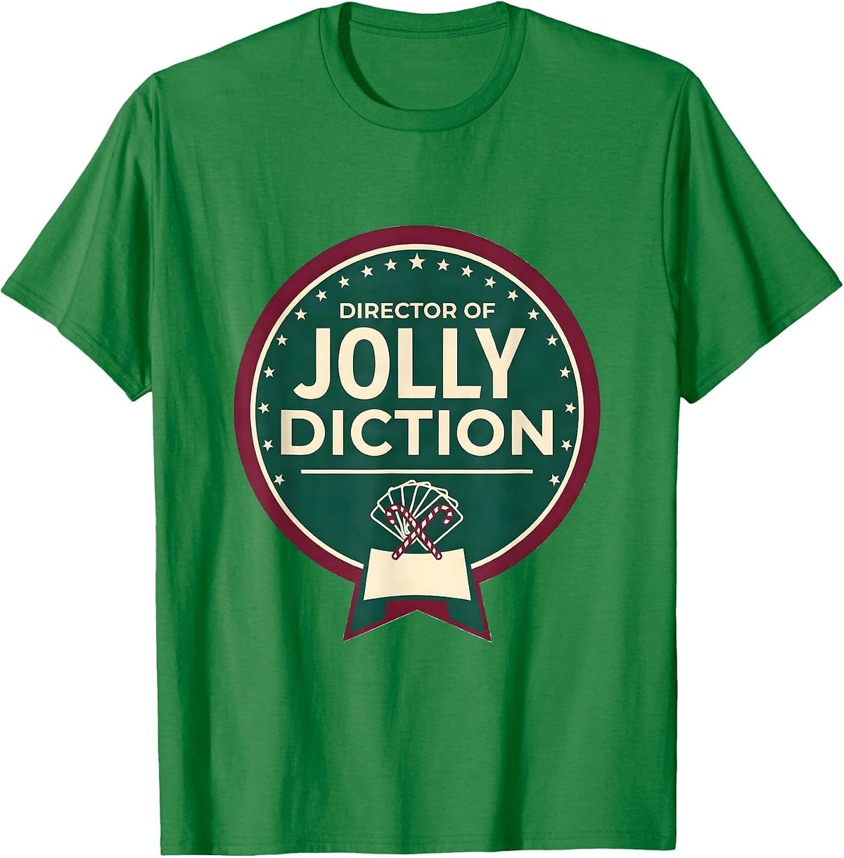 Men's Director of Jolly Diction Retro Groovy Speech Therapist T-Shirt - Kelly Green
