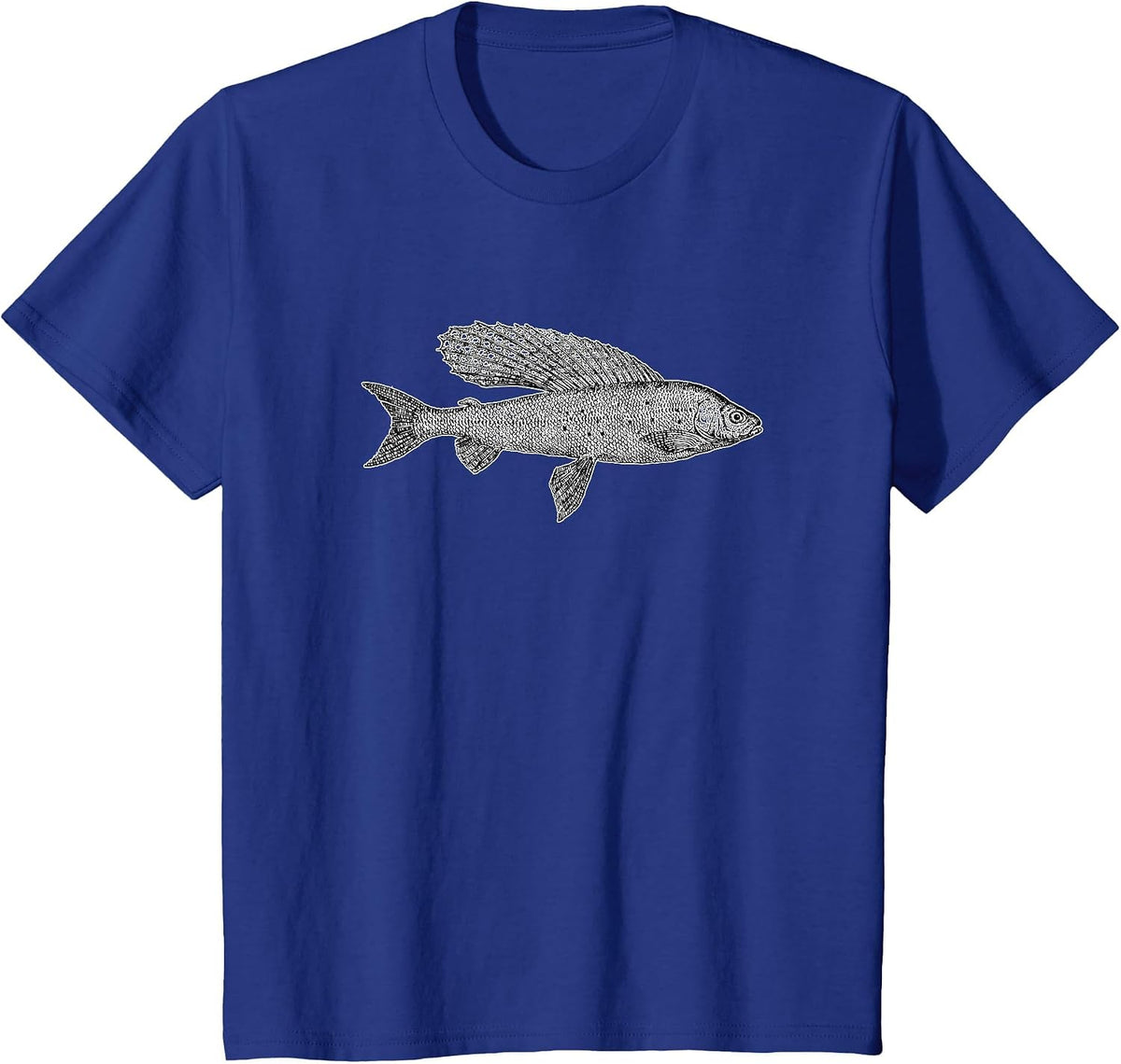 Fish Grayling Graphic Fishing T-Shirt - Royal Blue