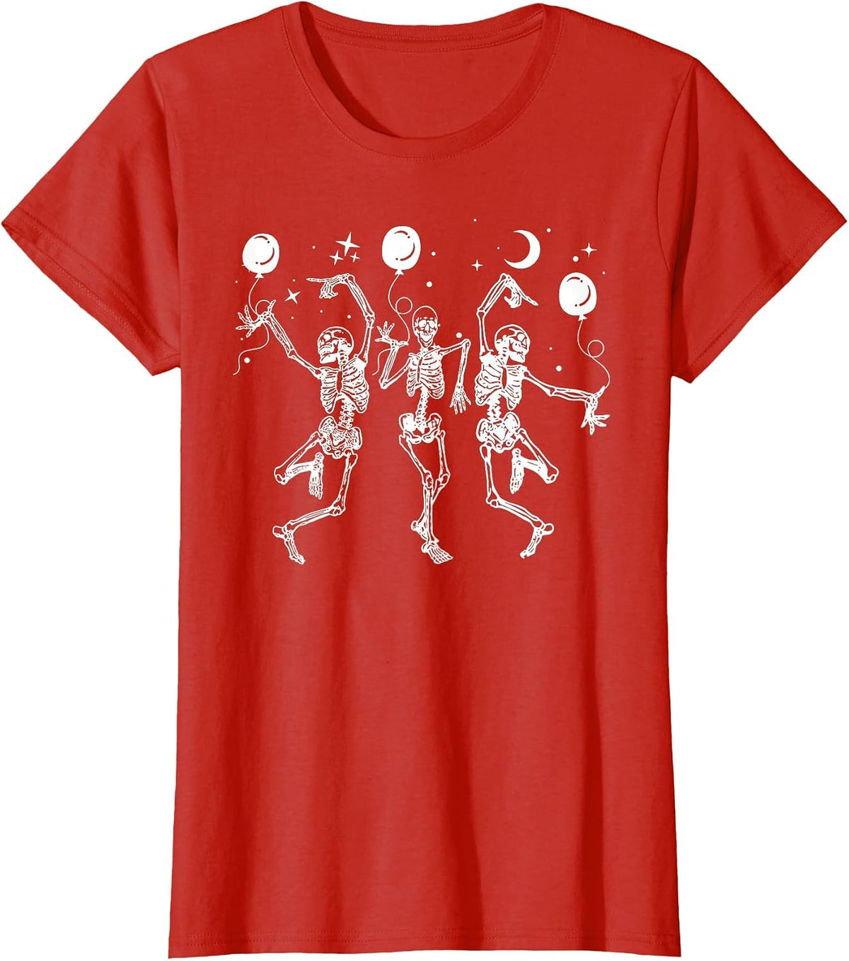 Skeleton Dancing Spooky Season Halloween Trick Or Treat T-Shirt - Red