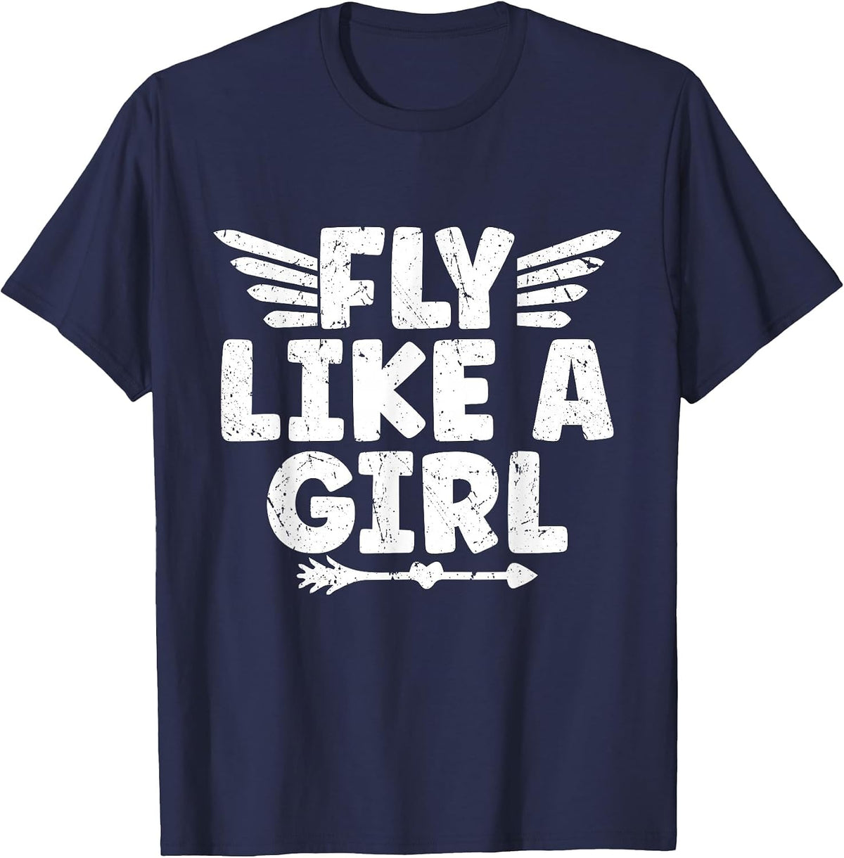 Fly Like A Girl Pilot Aircraft Airline T-Shirt - Navy Blue