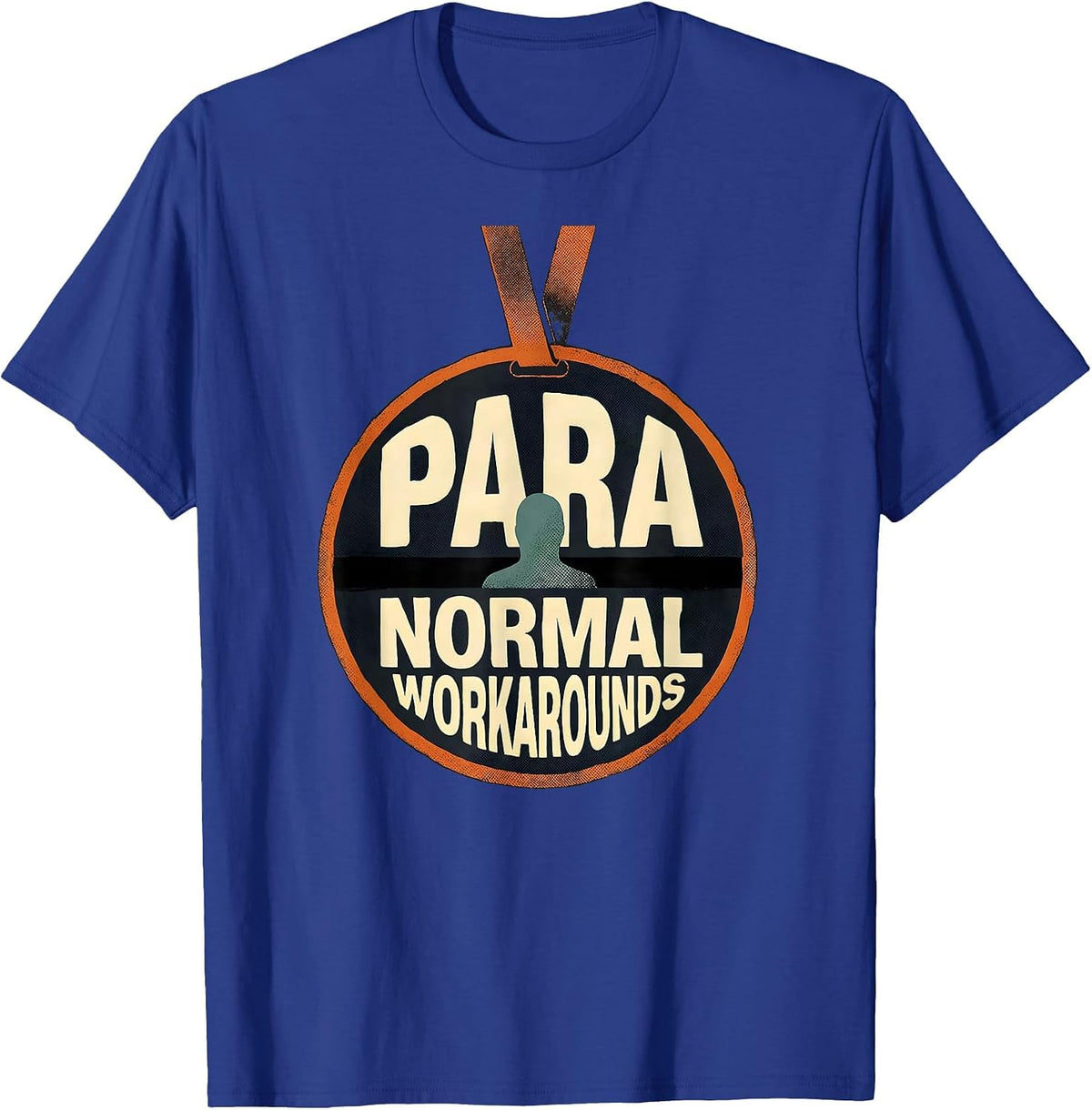 Men's Para Normal Workarounds Playful Ghost Halloween T-Shirt - Royal Blue