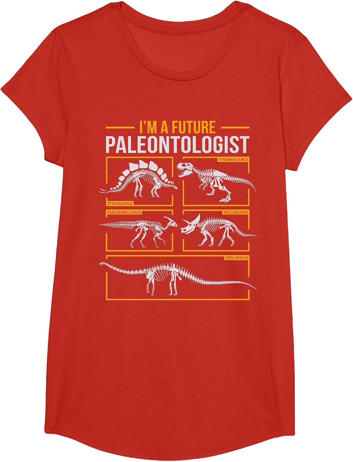 Future Paleontologist Dinosaur TRex Fossil Paleontology Boys T-Shirt - Girls Red
