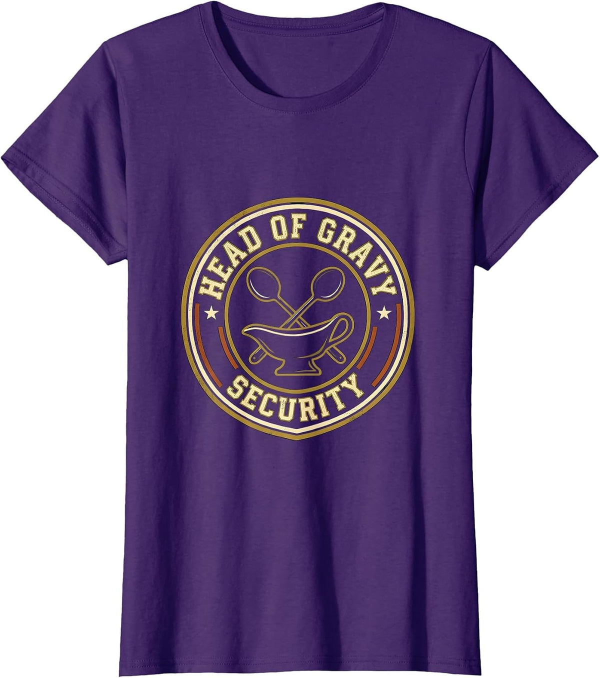 Women's Head Of Gravy Security Funny Thanksgiving Dinner Food Pun T-Shirt - Purple