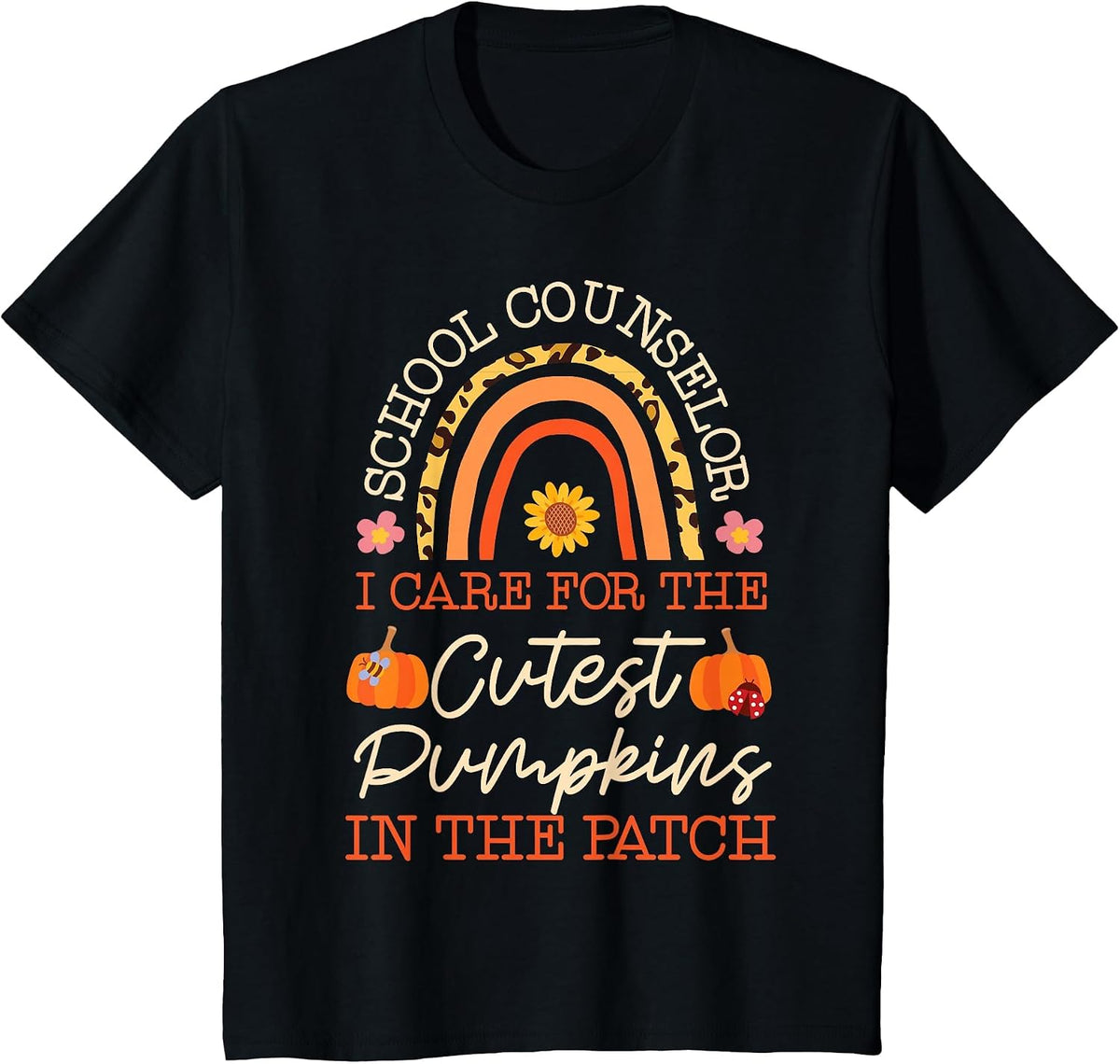 School Counselor Pumpkin Fall Halloween Thanks Giving School T-Shirt - Black