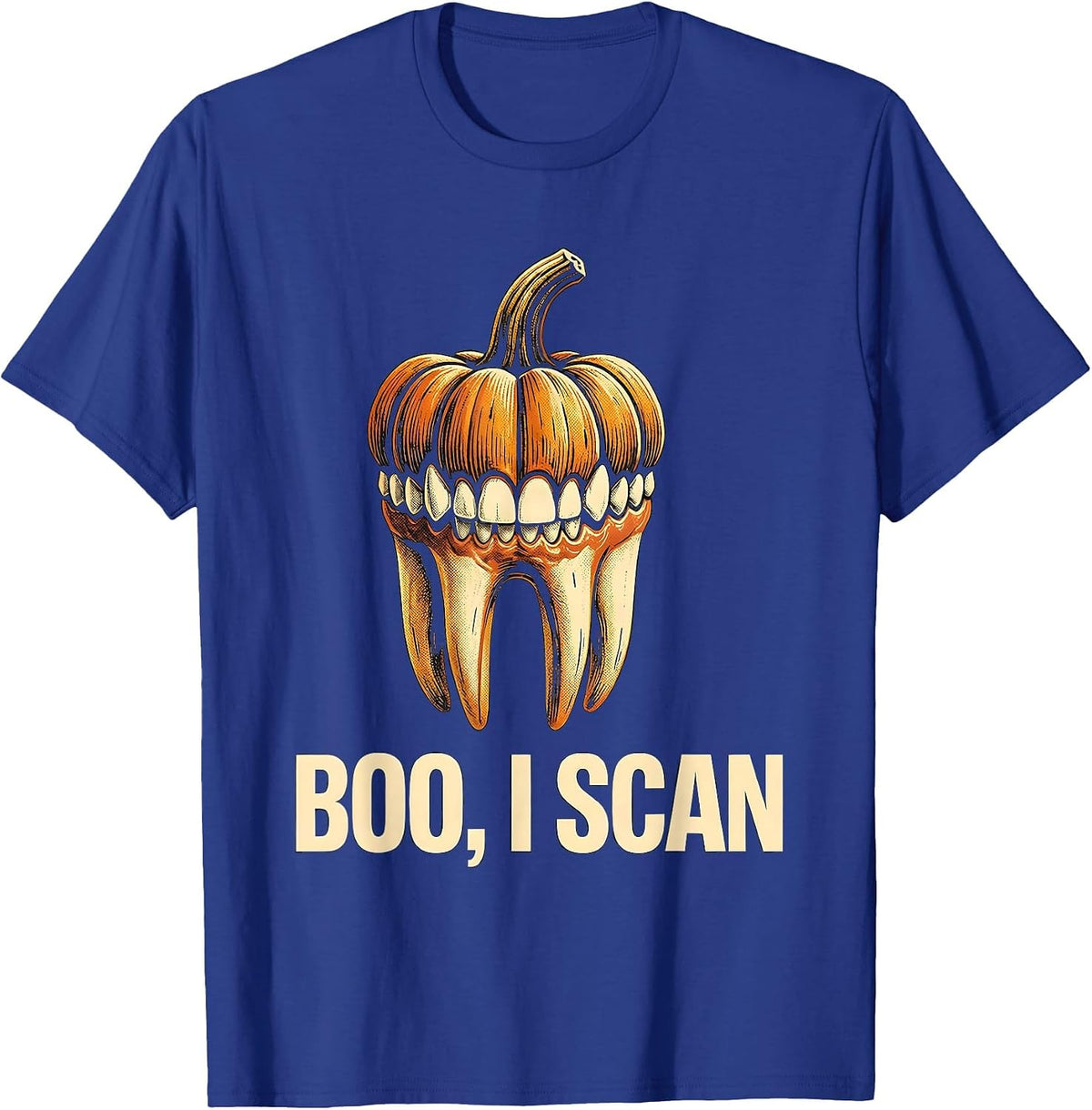 Boo, I Scan Funny Dental Hygienist Halloween Fall Humor T-Shirt - Royal Blue