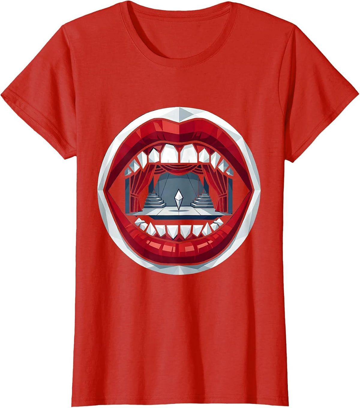 Speech Therapy Stage Performance Illustration T-Shirt - Red