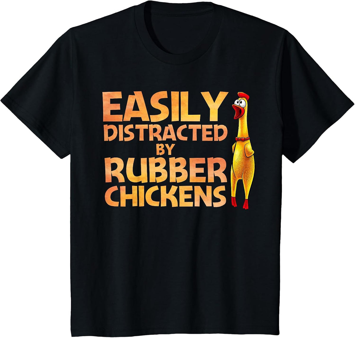 Funny Rubber Chicken Art for Men Women Giant Rubber Chicken T-Shirt - Black