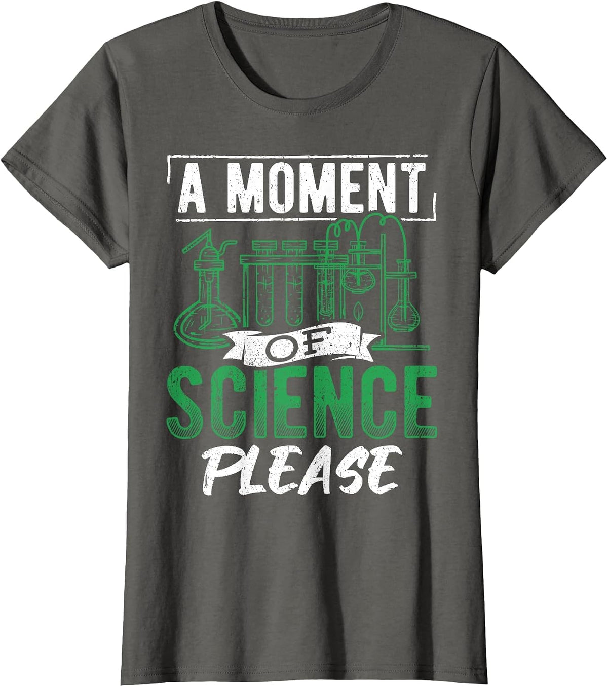 A Moment of Science Please - Scientist Teacher T-Shirt - Asphalt Grey