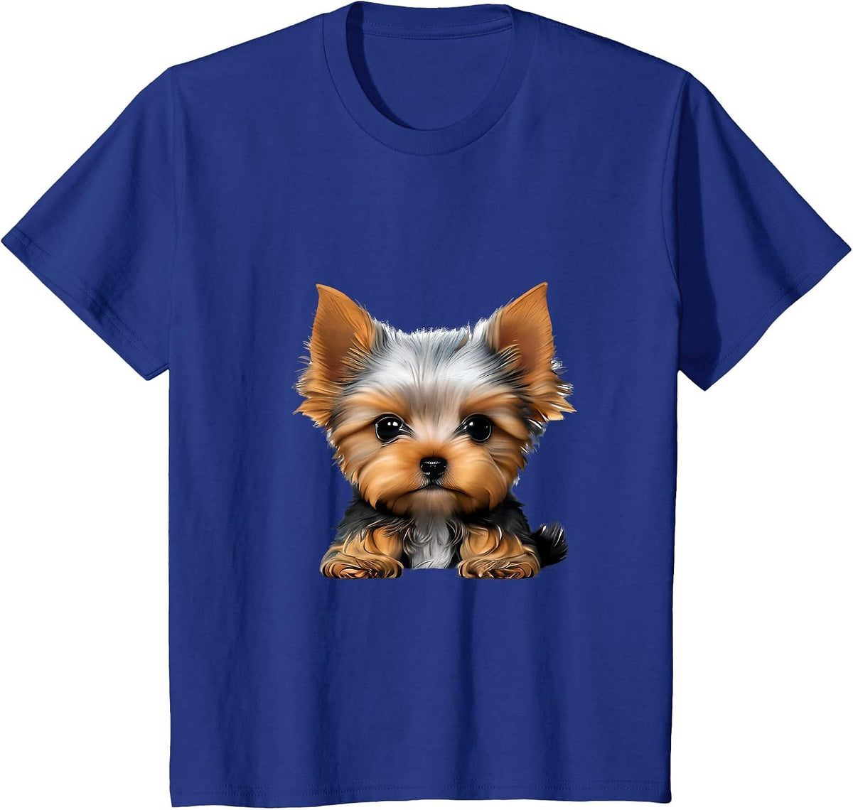 Colorful Splash Art Yorkshire Terrier Puppy Dog Owner T-Shirt - Royal Blue