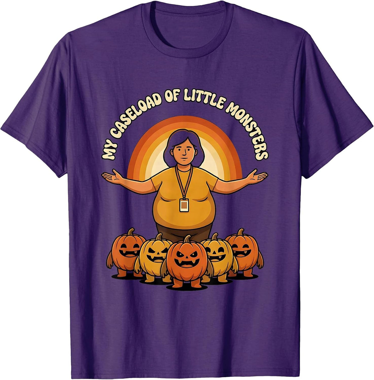 My Caseload Of Little Monsters Retro 70s School T-Shirt - Purple