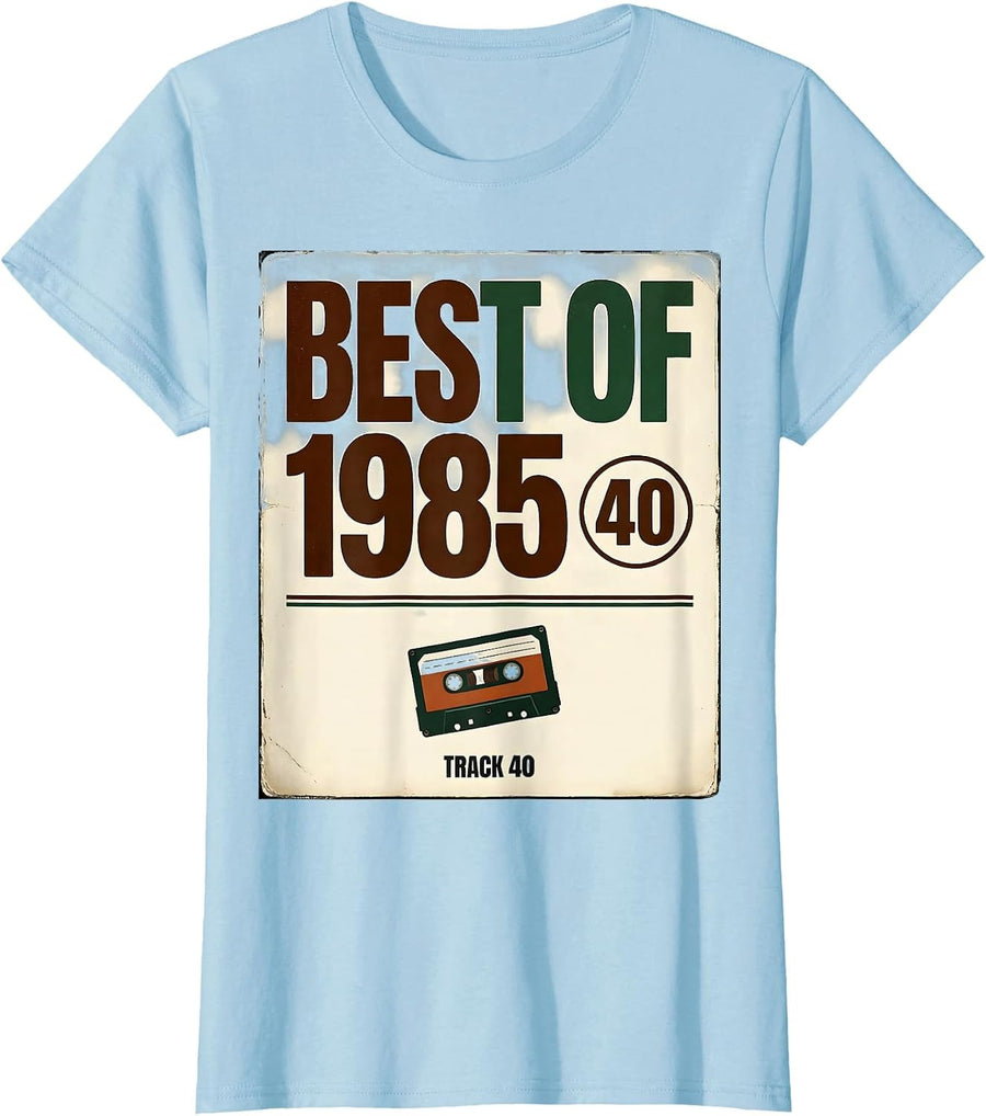 Women's Best of 1985 — Track 40 Vintage 41st Birthday Gift Men Women T-Shirt - Baby Blue