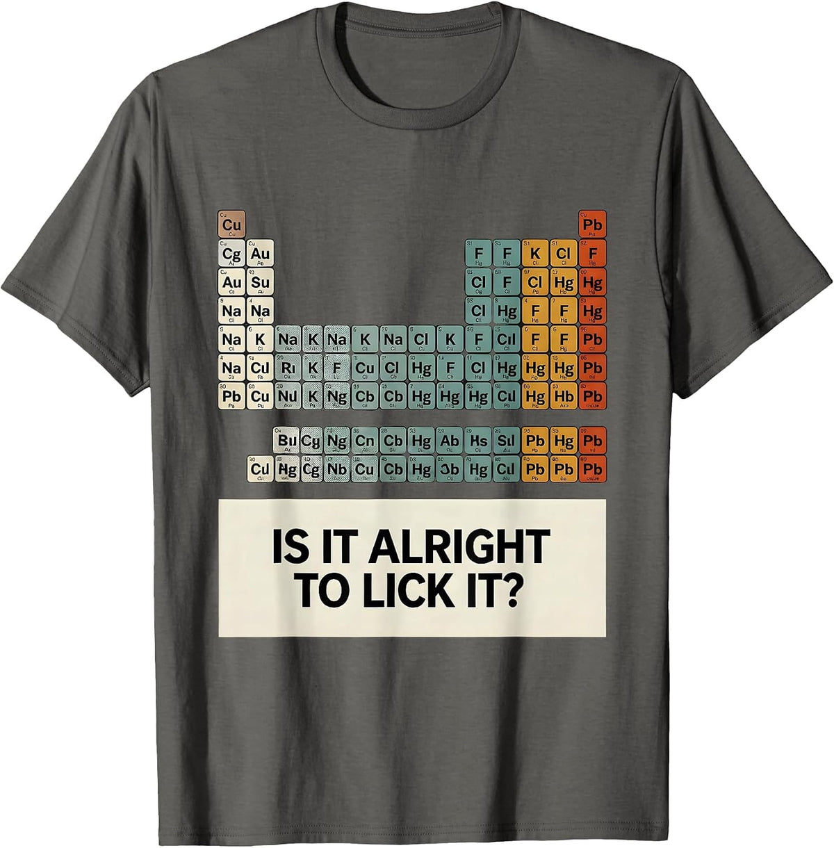 Men's Is It Alright To Lick It Funny Periodic Table Science T-Shirt - Asphalt Grey