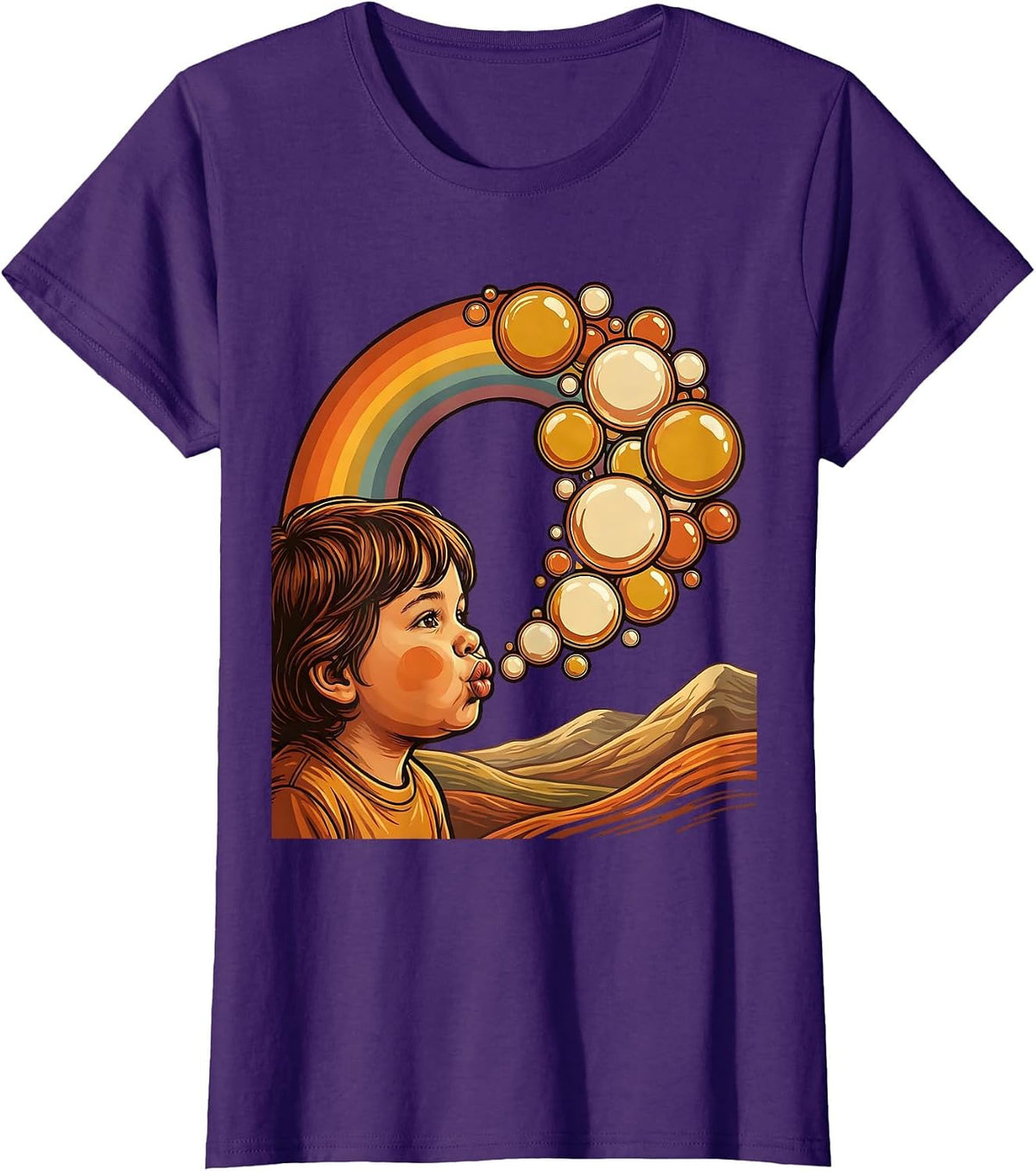 Speech Therapy Bubble Letters Child Art Design T-Shirt - Purple