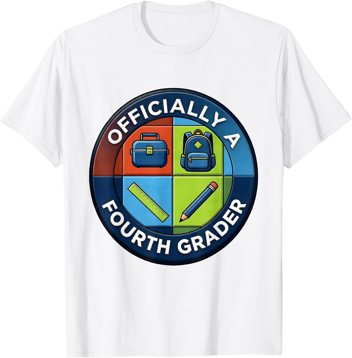 Men's Officially A Fourth Grader Back to School Fourth Grade Pride T-Shirt - White