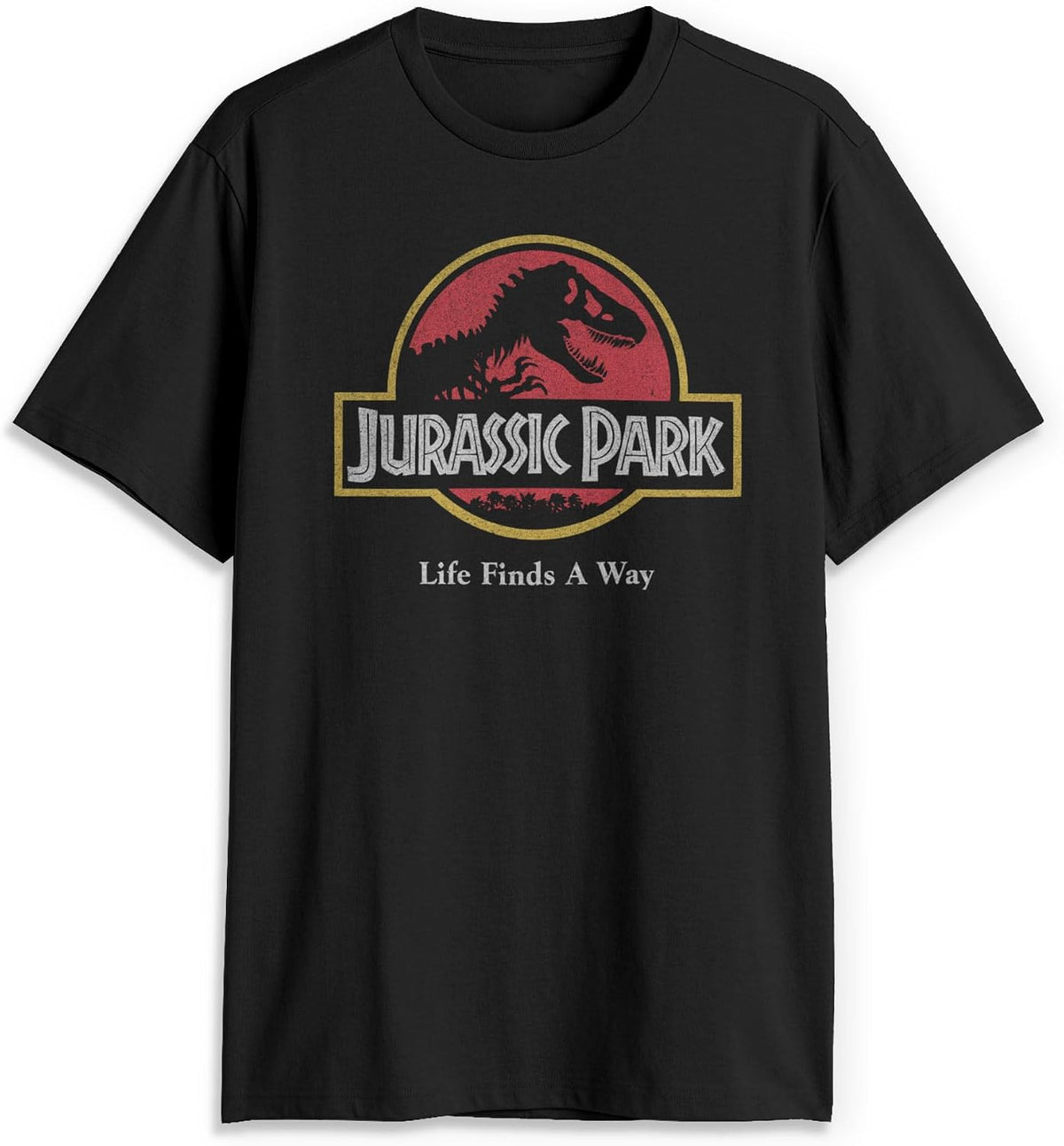 Men's Jurassic Park Distressed Logo T-Shirt - Black