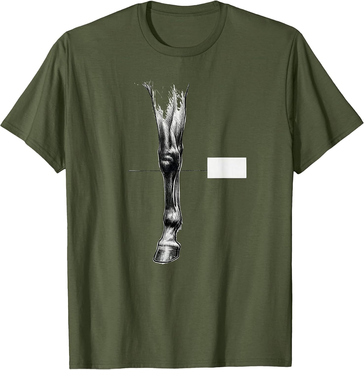 Ketamine Horse Emergency Minimalist Equestrian Humor T-Shirt - Olive Green