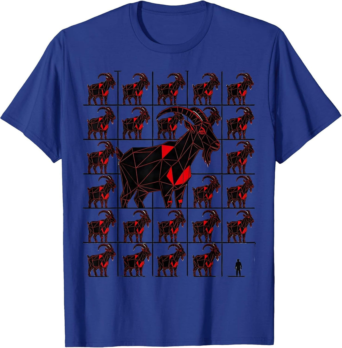 Goat Grid Art Funny Goat Lover Farmer Gift T-Shirt - Royal Blue