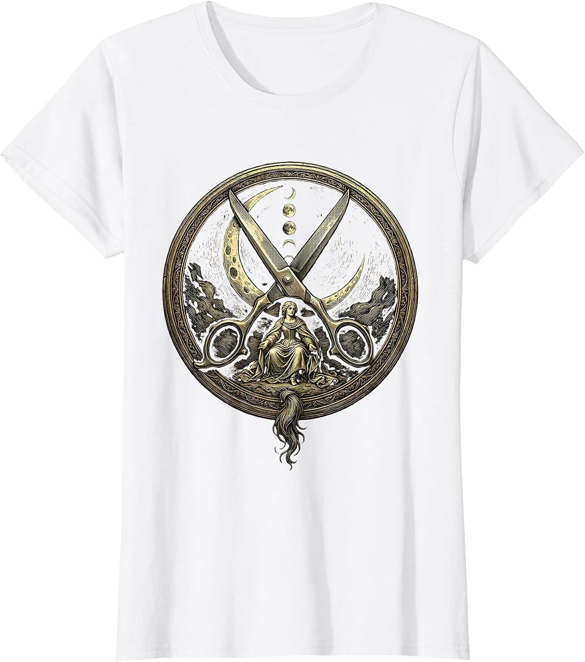 Women's Sealed Medallion Mystic Barber Humor Gift T-Shirt - White