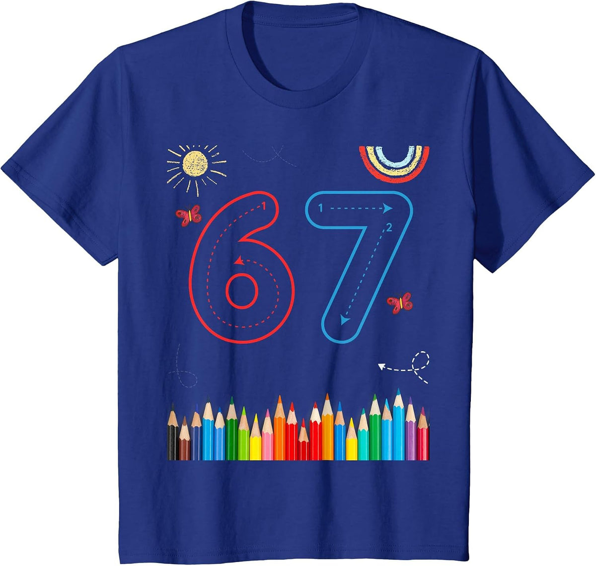 67 Tracing Funny Meme Elementary School Teachers T-Shirt - Royal Blue