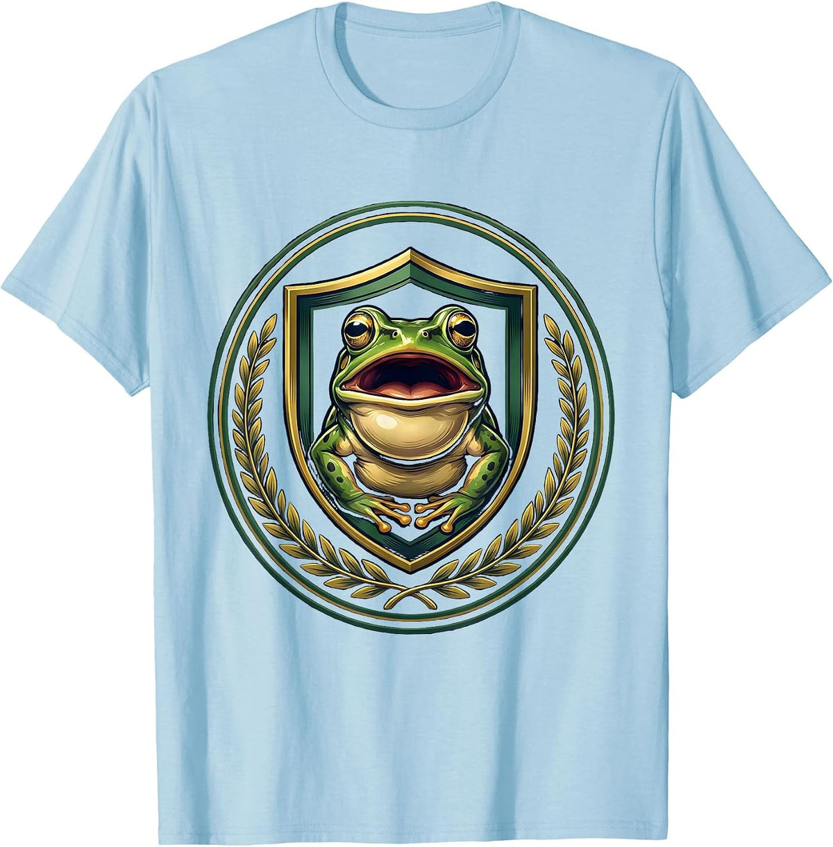 Men's Speech Therapy Singing Frog Vocal Sac Illustration T-Shirt - Baby Blue